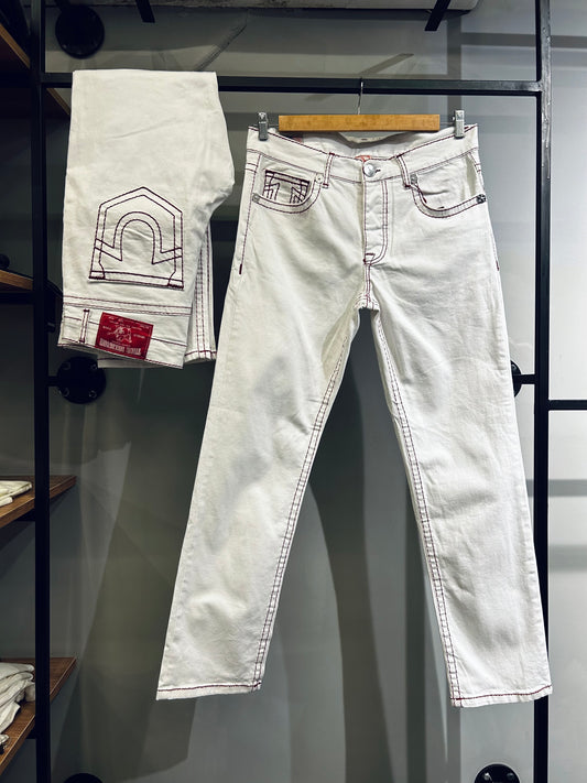 TRUE RELIGION Ricky Straight Jean in White