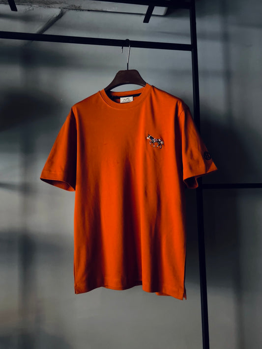 HERMES- Horse Embroidered Logo Orange