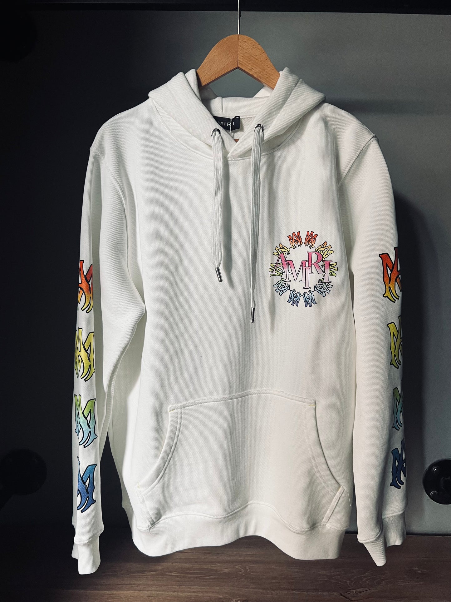 AMIRI spectrum logo hoodie “white”