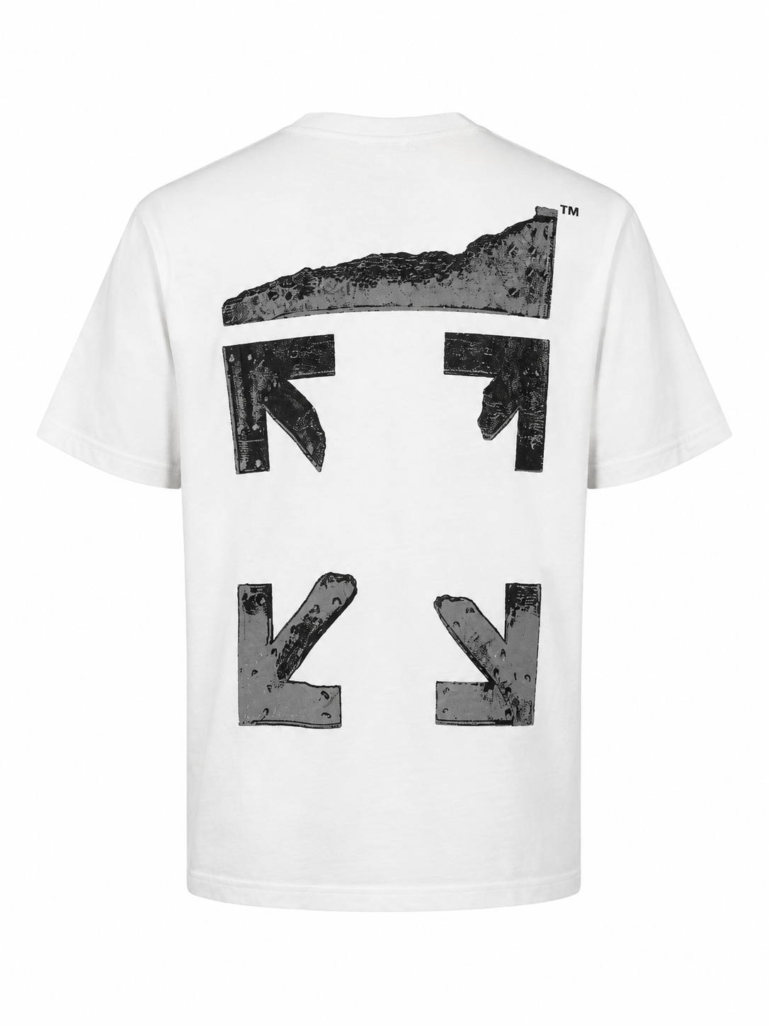 Off-White White Cotton T-Shirt with Arrow Back Print