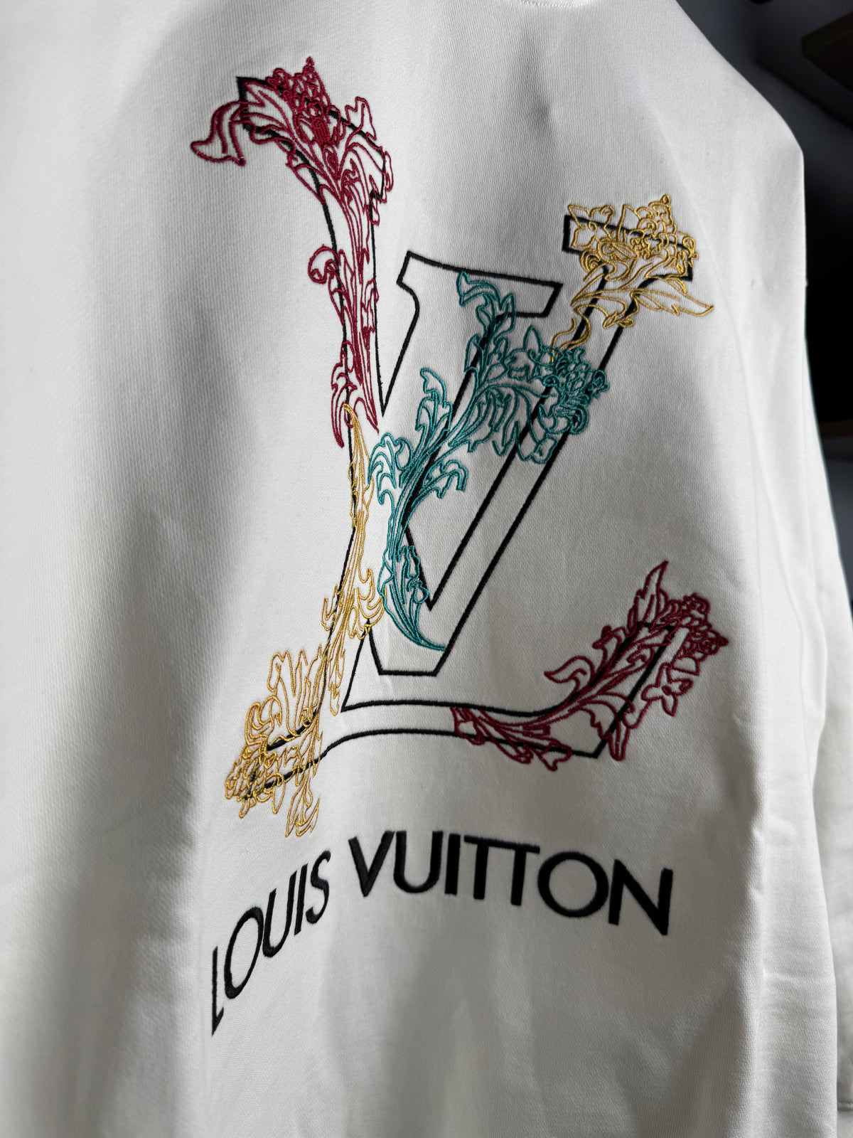 Louis Vuitton Baroque Embroidered LV Sweatshirt – White