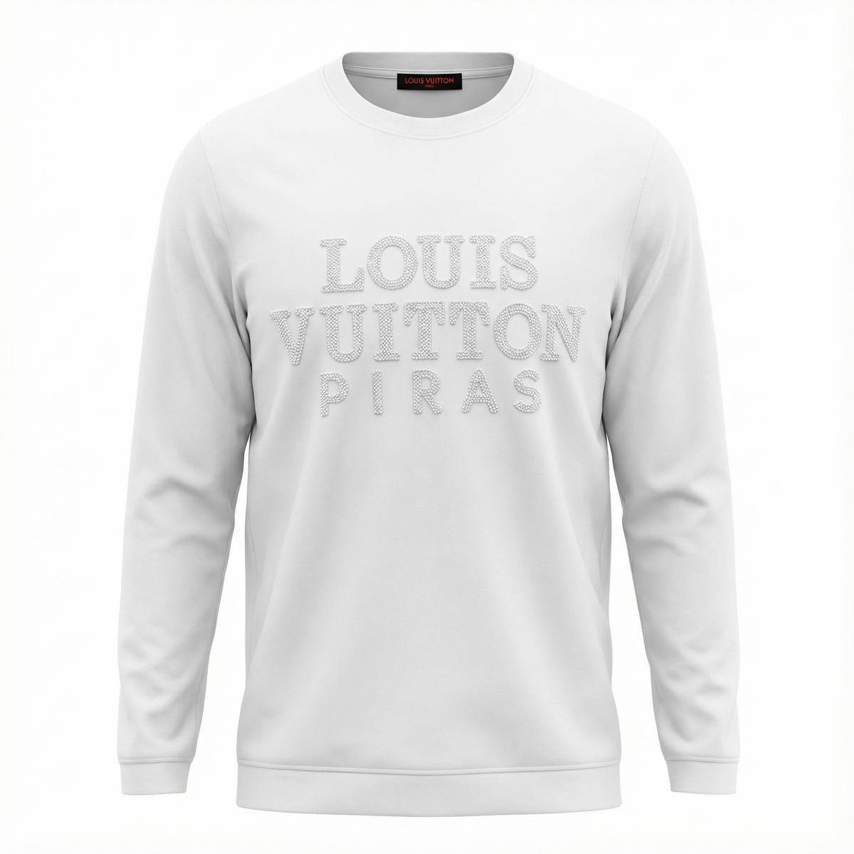 Louis Vuitton Pearl-Texture Logo Tee – White