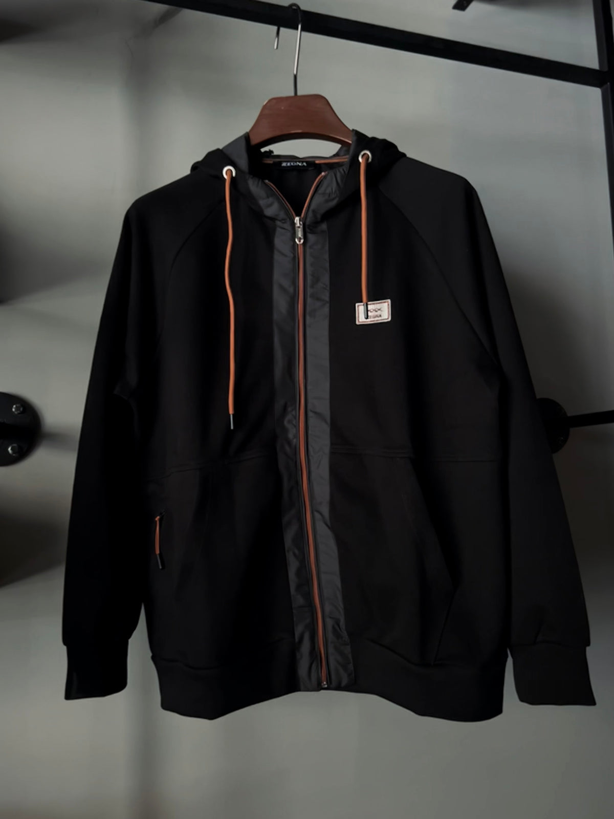 Zegna zip-up Hooded Jacket Black