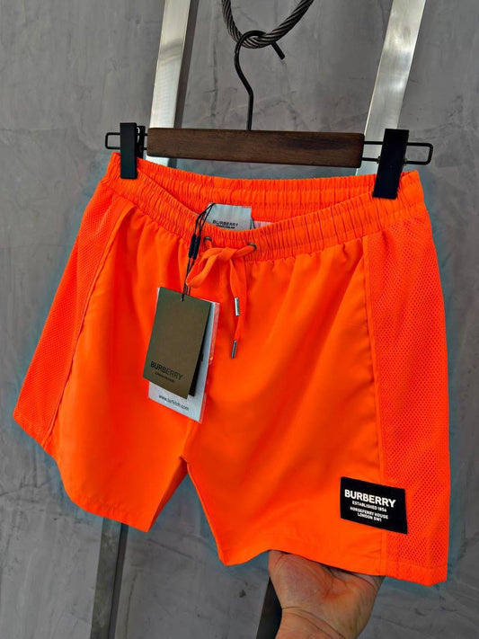 Burberry Logo Patch Swim Shorts – Neon Orange