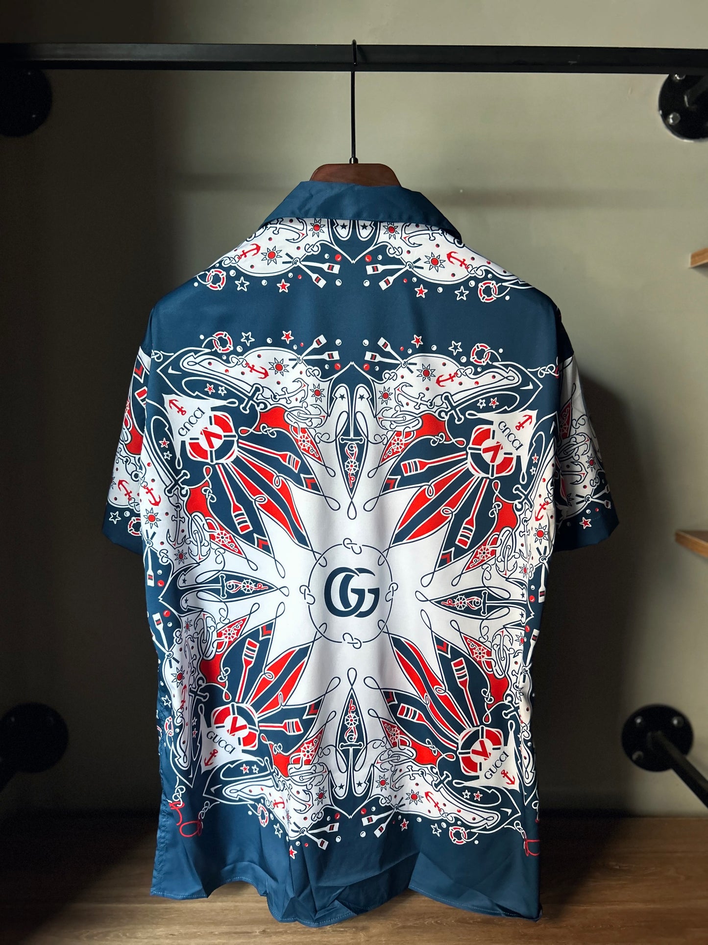 GUCCI DOUBLE G BANDANA PRINT COTTON
SHIRT