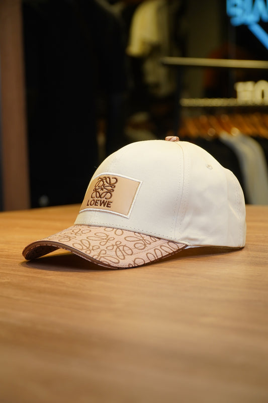 Loewe Beige Canvas Cap with Anagram Brim