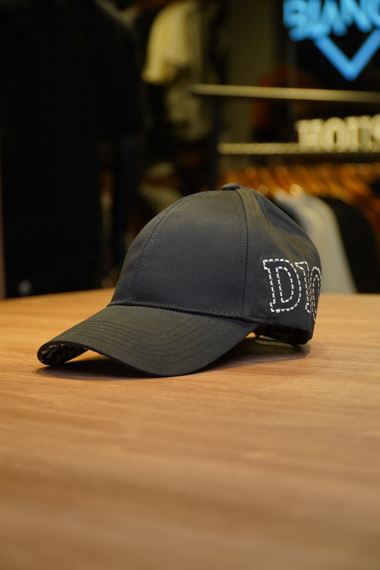 Dior Black Cap with Contrast Embroidered Logo