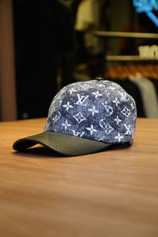 Louis Vuitton Monogram Denim Navy with Black Leather Visor