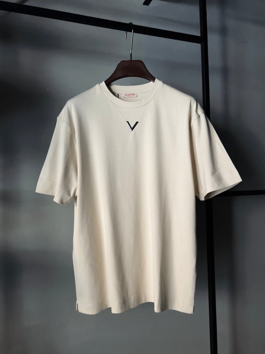 VALENTINO V Metal Logo T-shirt Crème