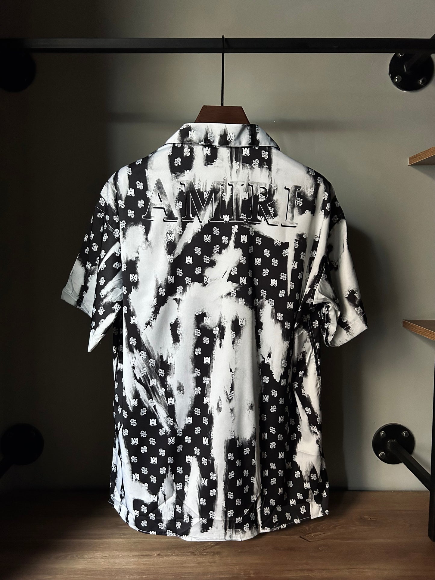 AMIRI Black Silk Paisley Bowling Shirt