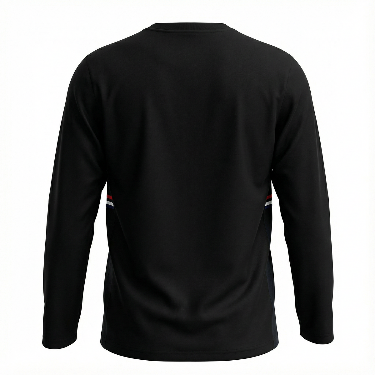 Moncler Tricolor Stripe Logo Tee – Black