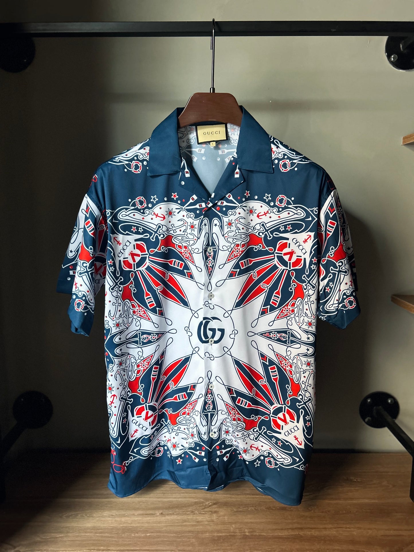 GUCCI DOUBLE G BANDANA PRINT COTTON
SHIRT