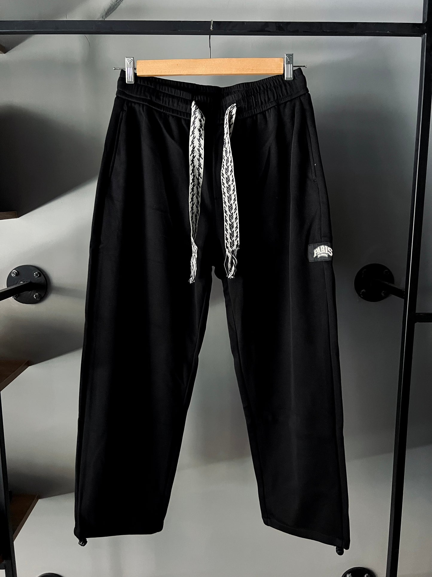 Streetwear Wide Leg Sweatpants With Long Strap