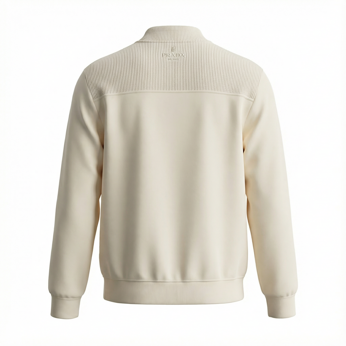 Prada Technical Nylon Pocket Knit Sweatshirt – Off-White