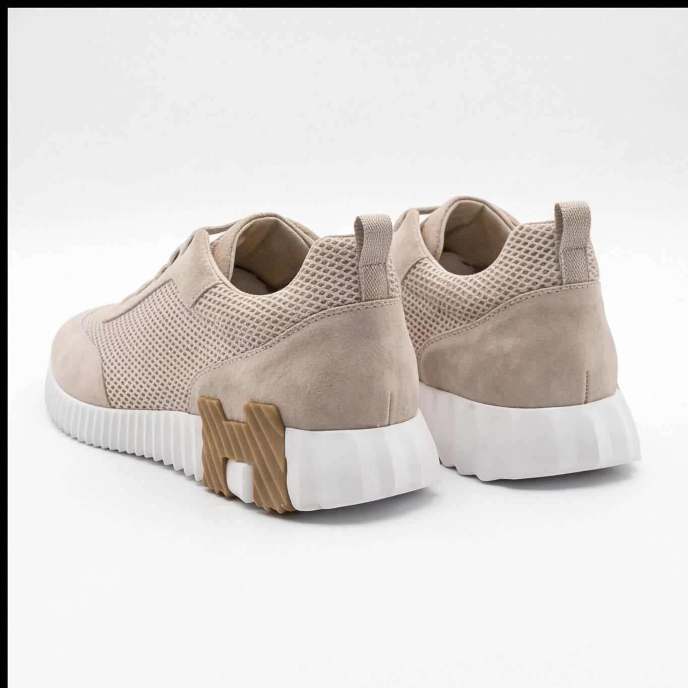 Hermès Mesh Suede Chunky Sole Beige