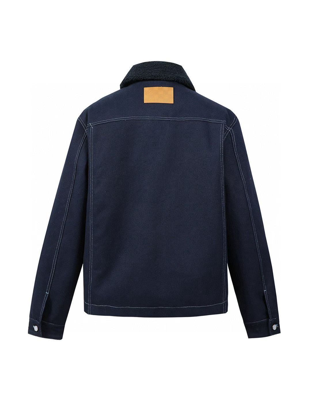 Canvas Workwear Zip Jacket with Shearling Collar LOUIS VUITTON
