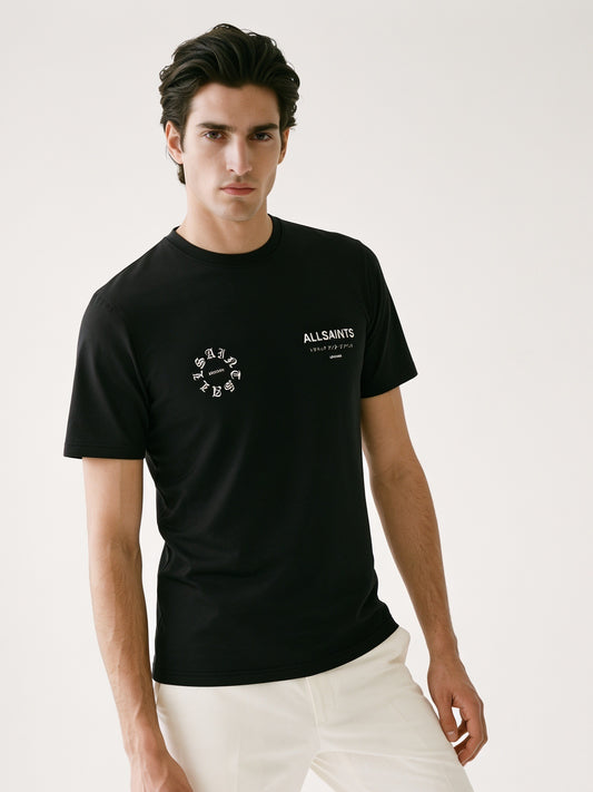 MODEL·ALLSAINTS — Graphic Logo T-Shirt — Black