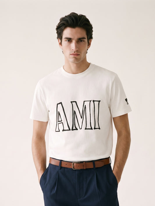 MODEL·AMI PARIS — Logo Print T-Shirt — White