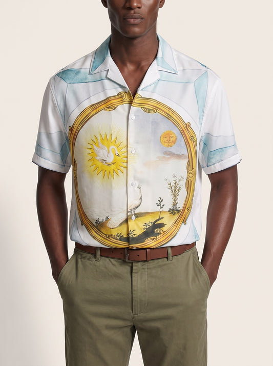 MODEL·AMIRI — Landscape Frame printed shirt