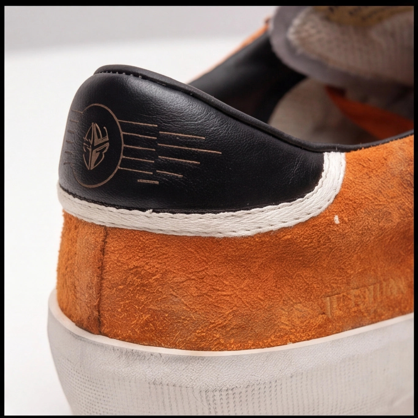 Urban Mesh Suede Sneaker – Orange & White