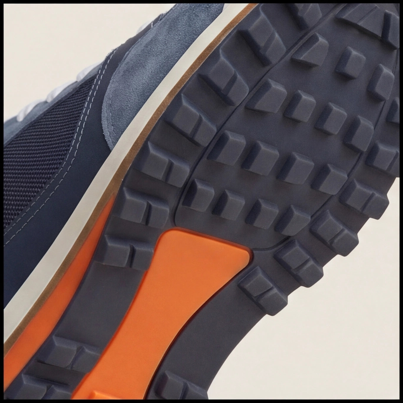 Hermès Apex Trail Sneakers – Navy Blue & Orange