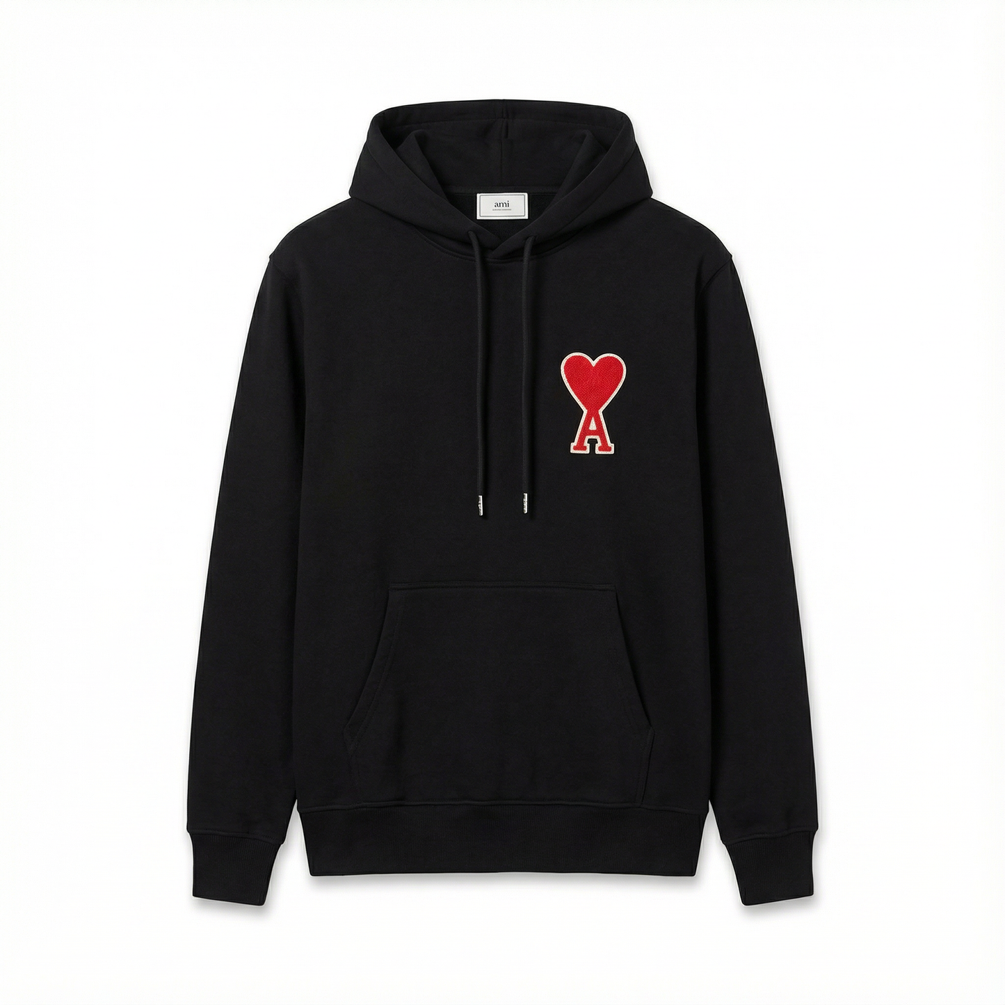 AMI Men's Hoodie Big Coeur Patch - Noir
