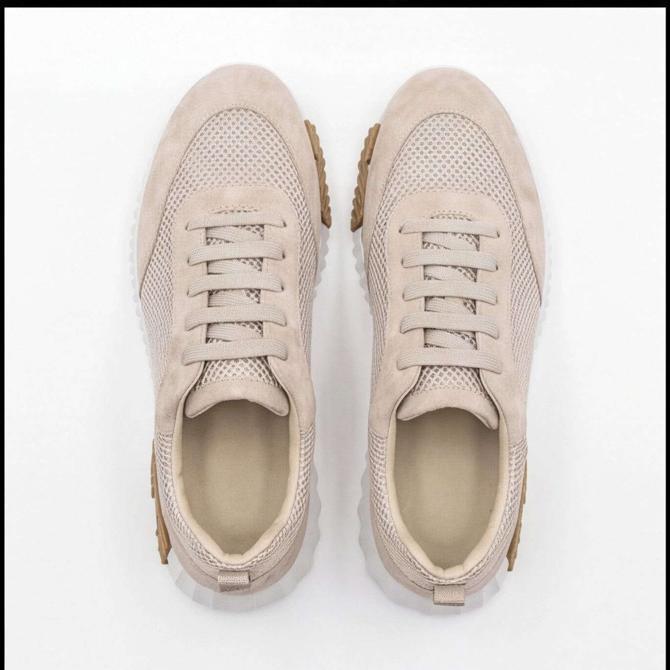 Hermès Mesh Suede Chunky Sole Beige