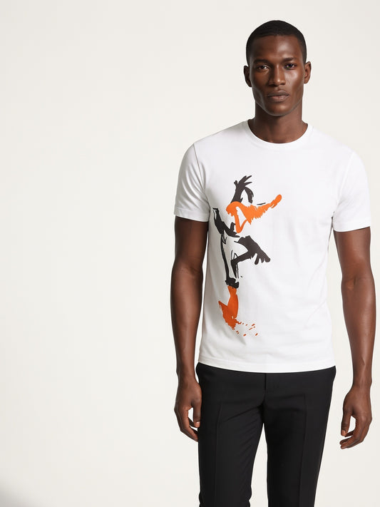 MODEL·ICEBERG — Signature Graphic Cotton T-Shirt — Optic White