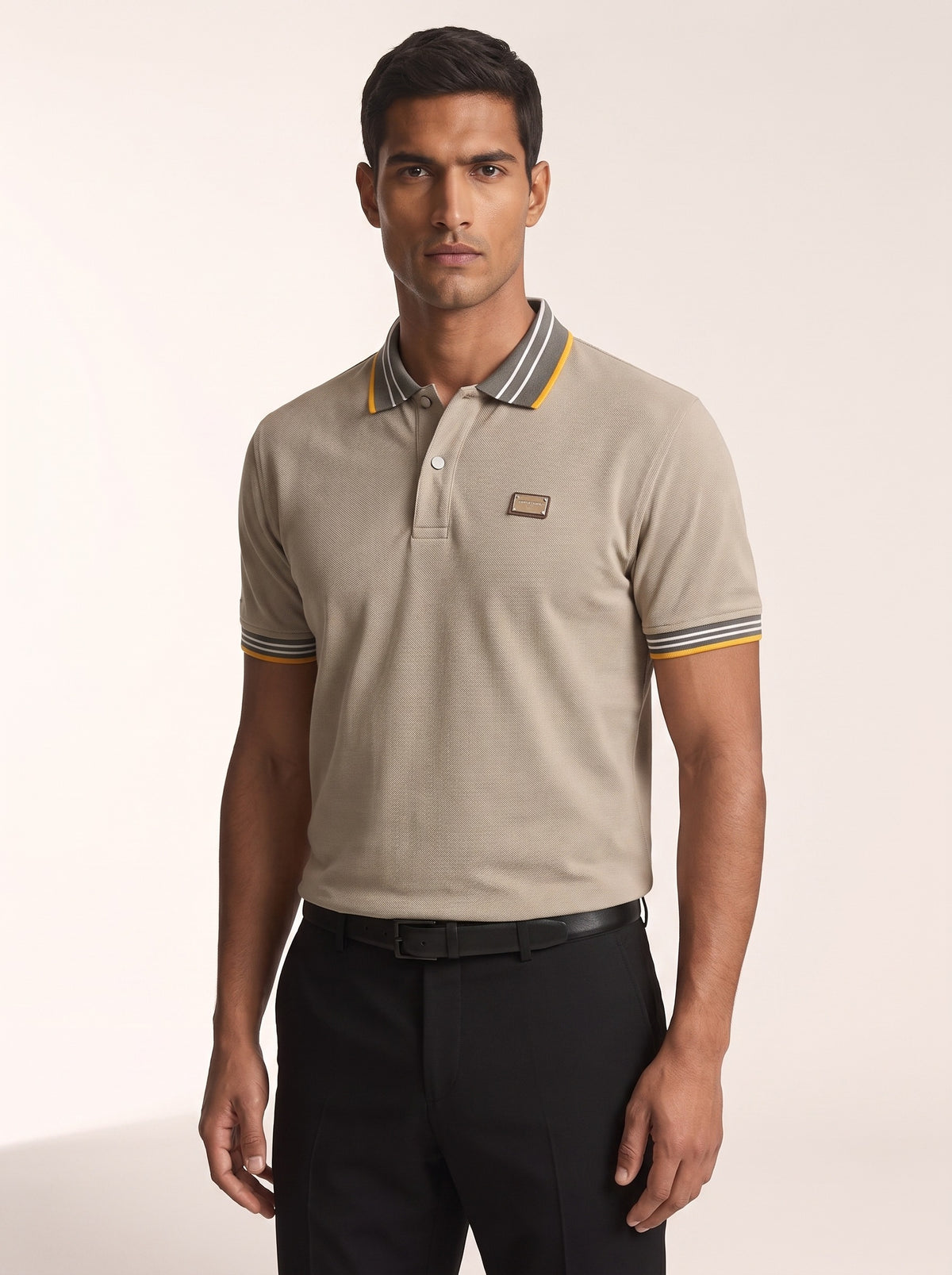MODEL·DOLCE & GABBANA — Classic Polo T-Shirt — Beige Edition