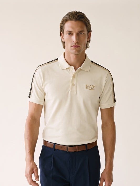 MODEL·BIANCO — EA7 Premium Polo Shirt — Beige