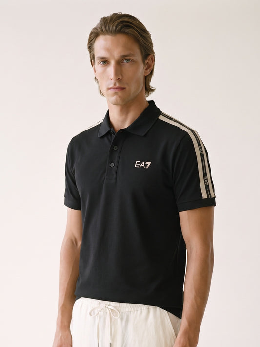 MODEL·BIANCO — EA7 Premium Polo Shirt — Black