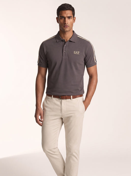 MODEL·BIANCO — EA7 Premium Polo Shirt — Dark Grey