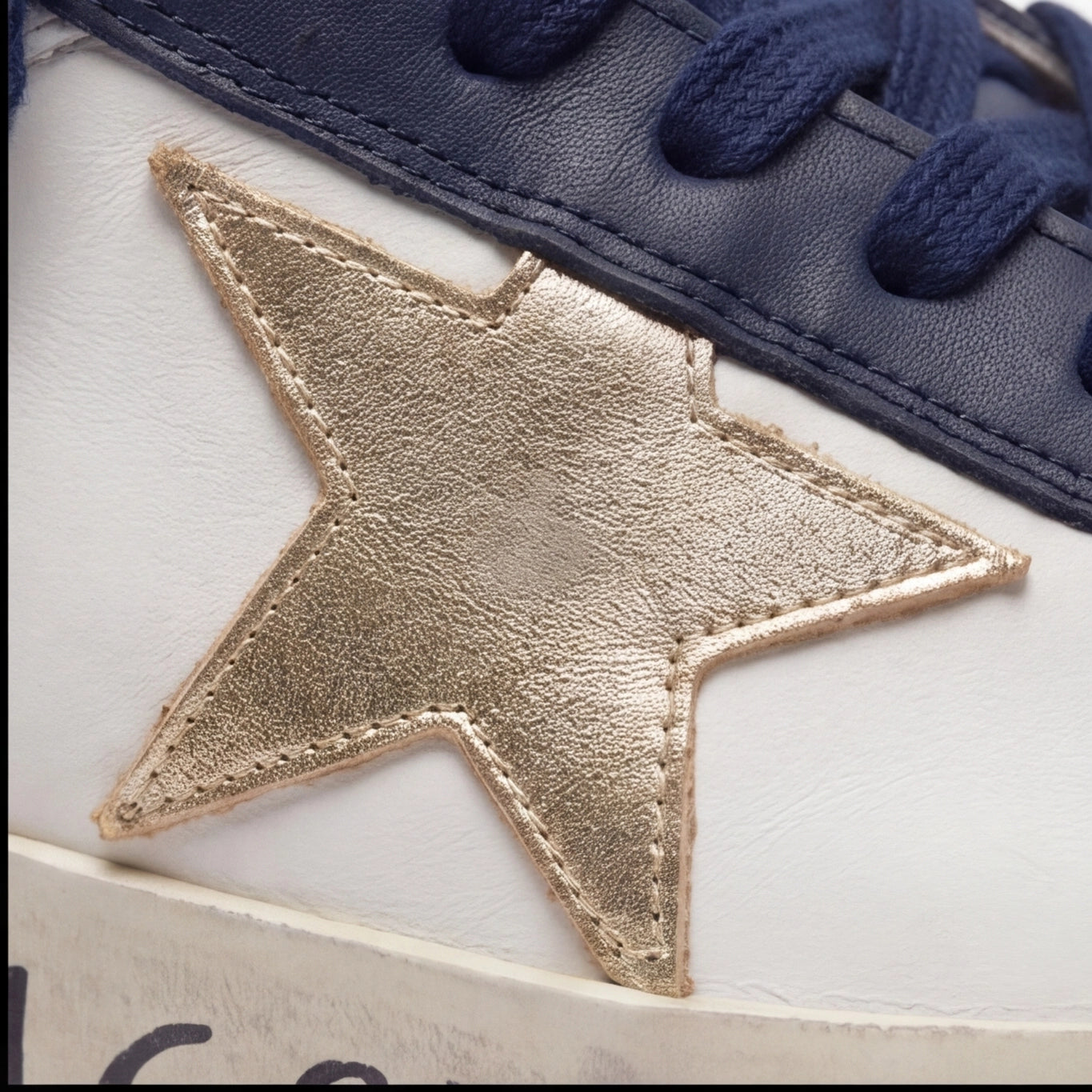 Vintage Star Street Sneaker – White Navy Edition