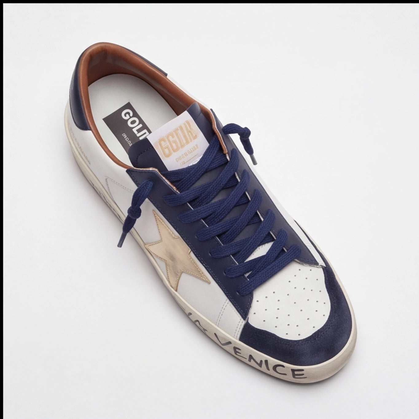 Vintage Star Street Sneaker – White Navy Edition