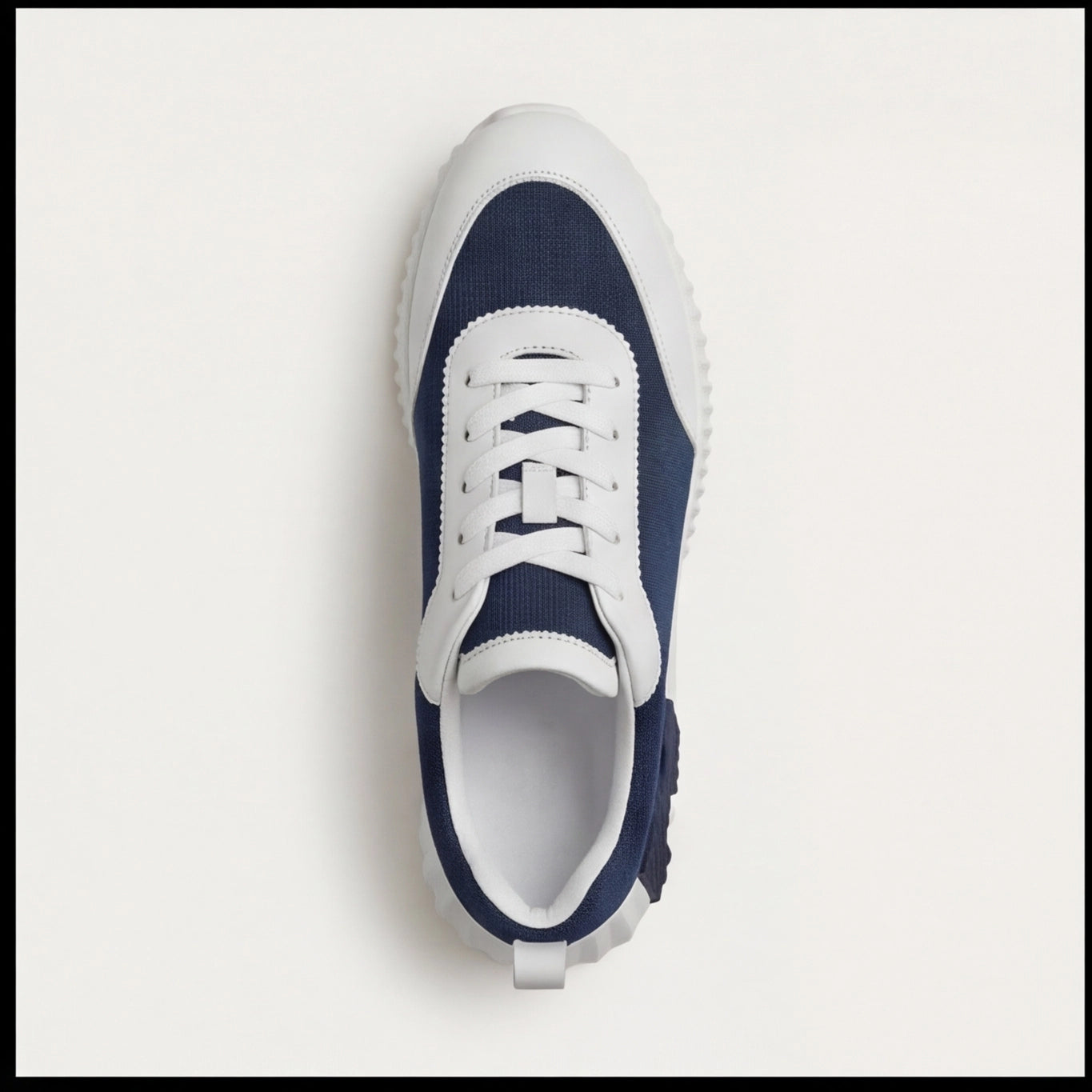 Hermès Knit Chunky Sole Sneakers Navy White