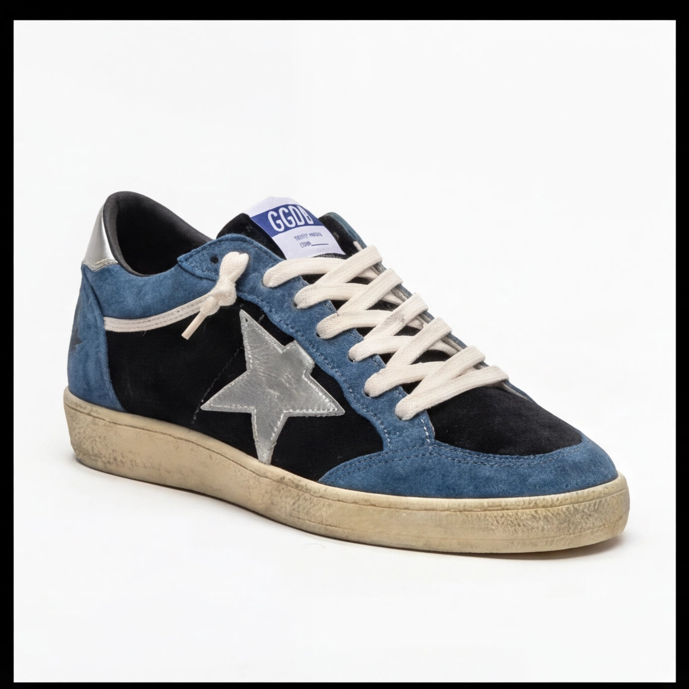 Silver Star Vintage Sneaker – Navy Black Edition