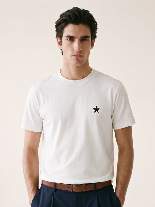 MODEL·GOLDEN GOOSE — Star Logo T-Shirt — White