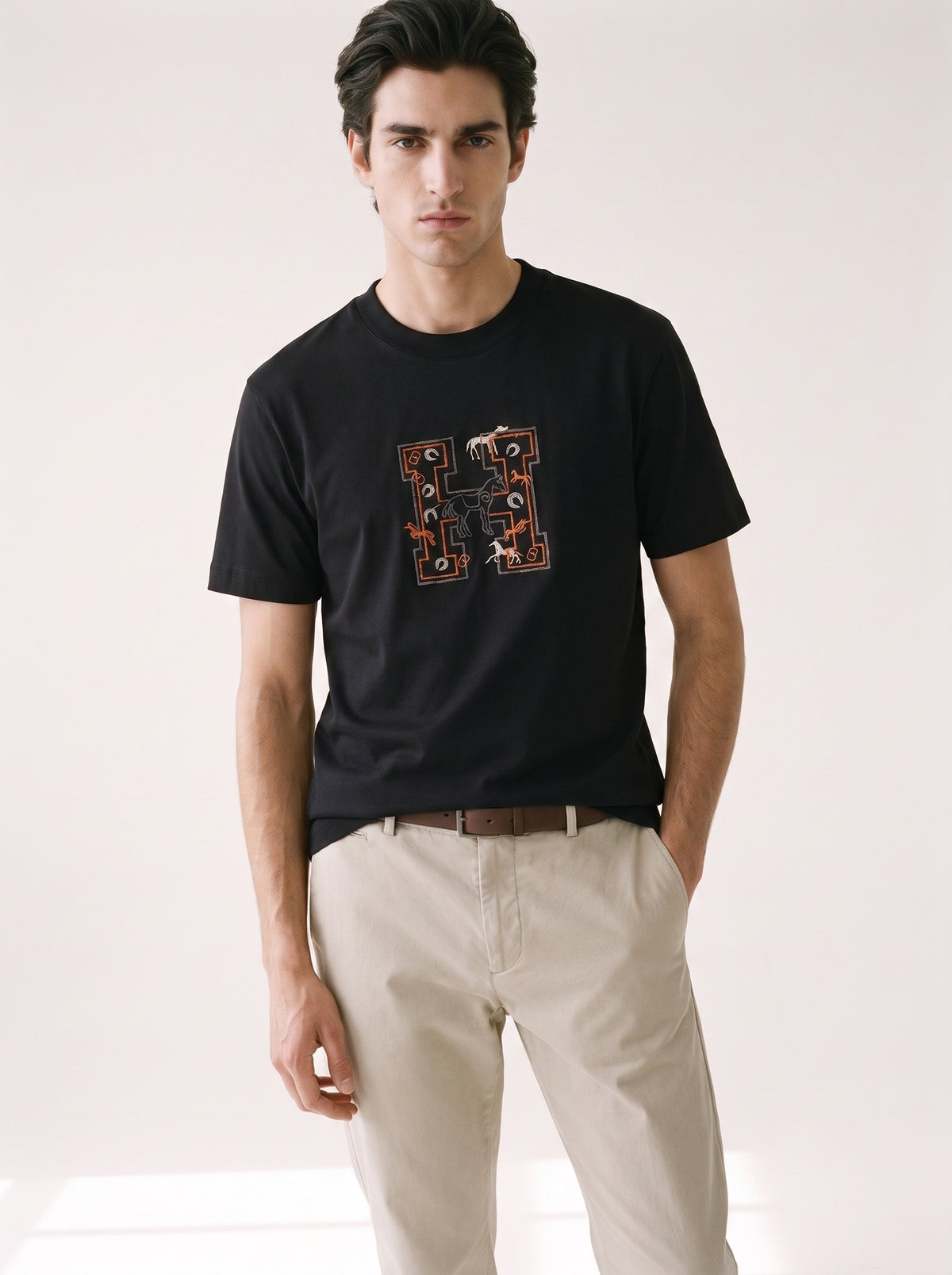 MODEL·HERMÈS — Graphic Logo T-Shirt — Black