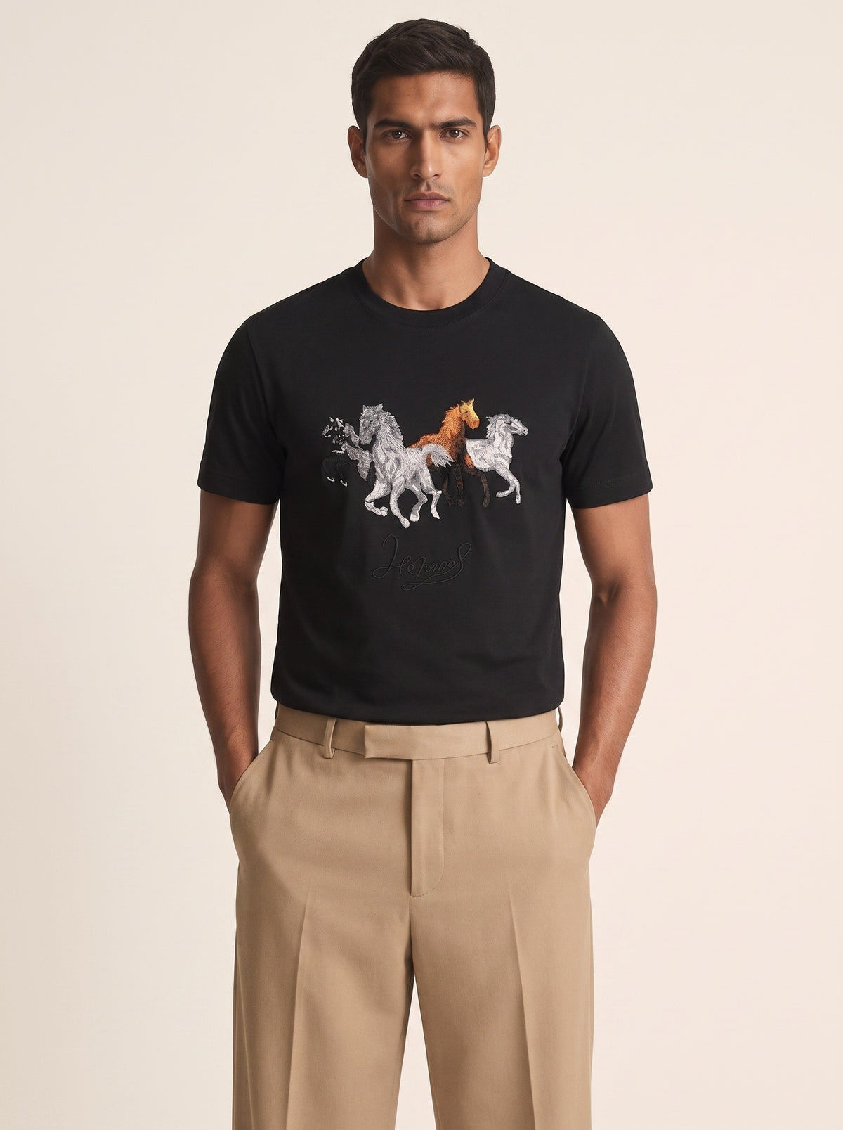MODEL·HERMÈS — Horse Graphic T-Shirt — Black