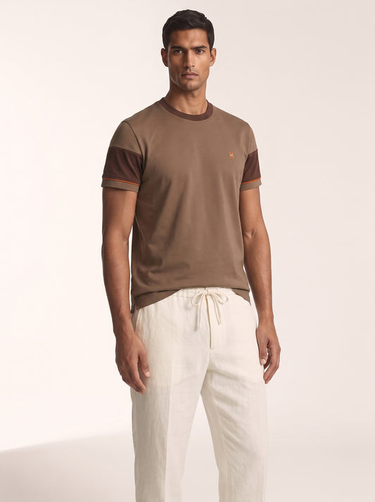 MODEL·HERMÈS — Earth Tone Signature T-Shirt — Brown/Chocolate