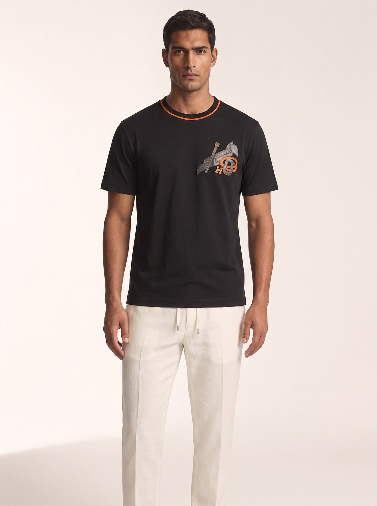 MODEL·HERMÈS — Graphic Logo T-Shirt — Black & Orange Edition