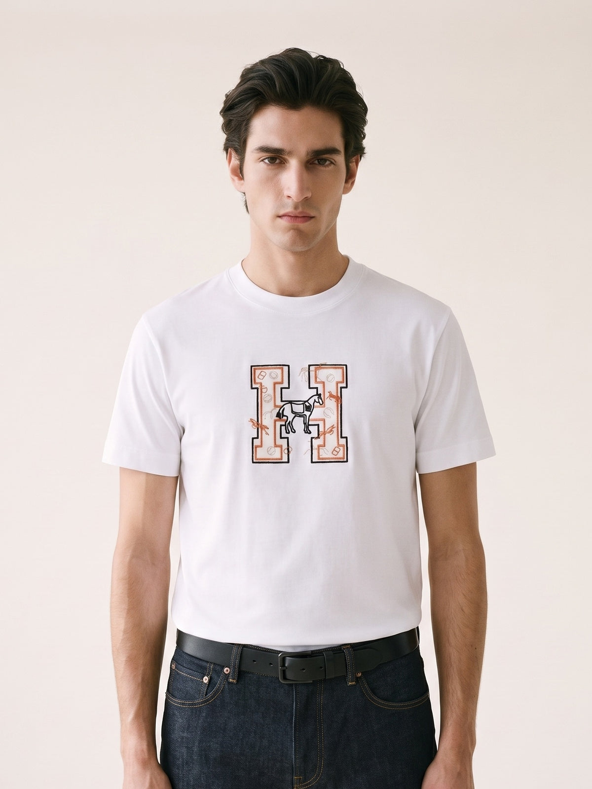 MODEL·HERMÈS — Graphic Logo T-Shirt — White
