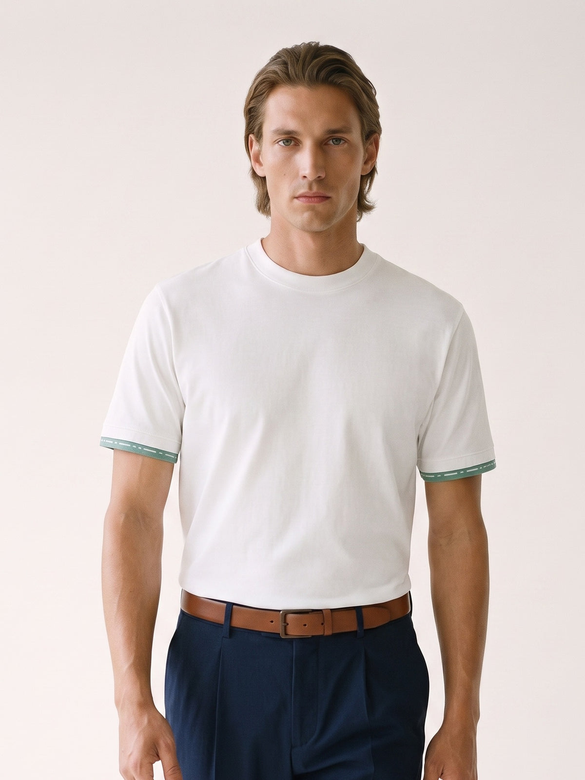 MODEL·HERMÈS — Minimal Sleeve Detail T-Shirt — White