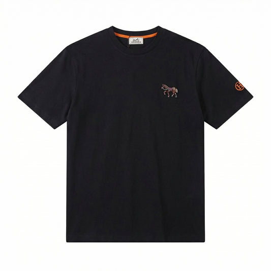 HERMES- Horse Embroidered Logo Black