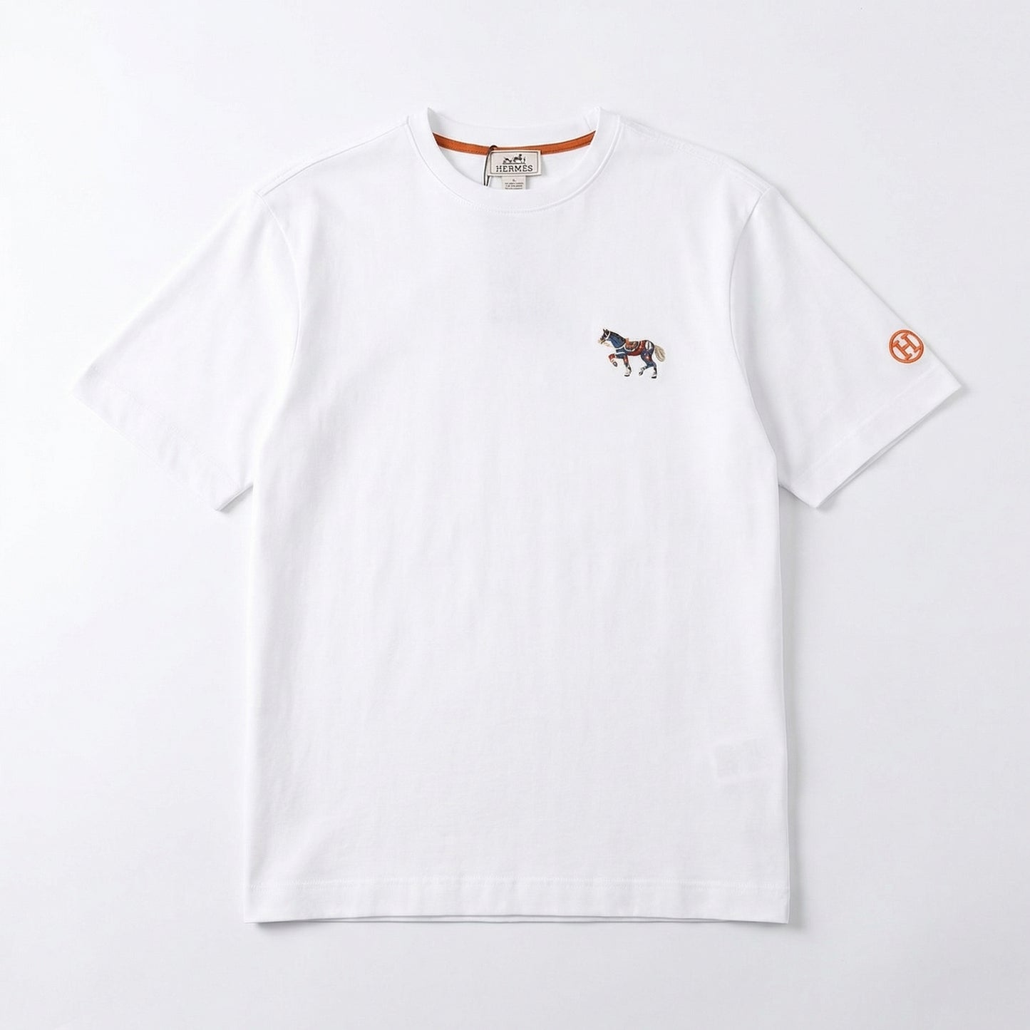 HERMES- Horse Embroidered Logo White