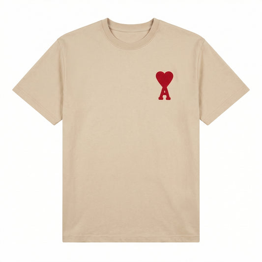 AMI Paris White Cream Patch Tshirtt