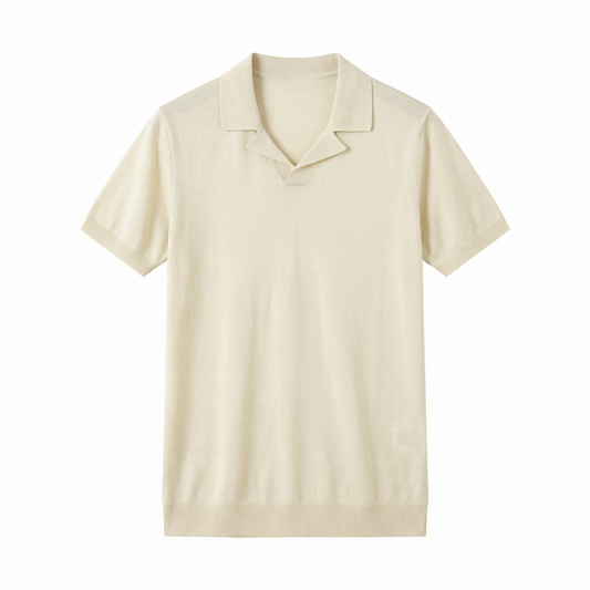 LORO PIANA Cool Linen Polo Shirt Crème