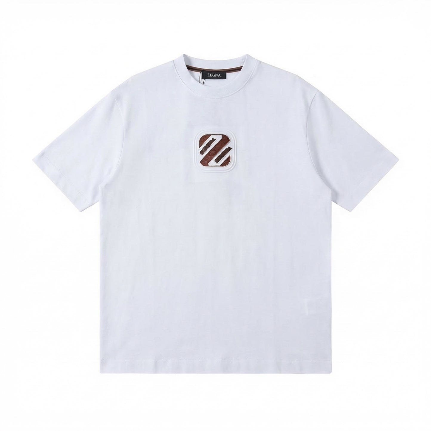 ZEGNA Leather Logo T-shirt White