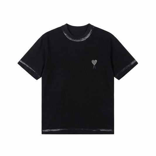AMI PARIS Shiny Heart Logo Black