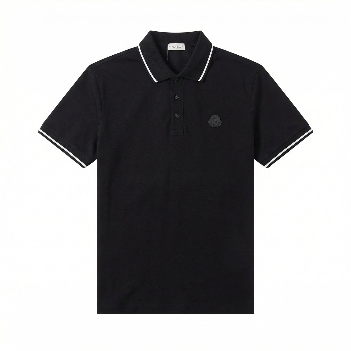 Moncler logo-appliqué polo shirt Black